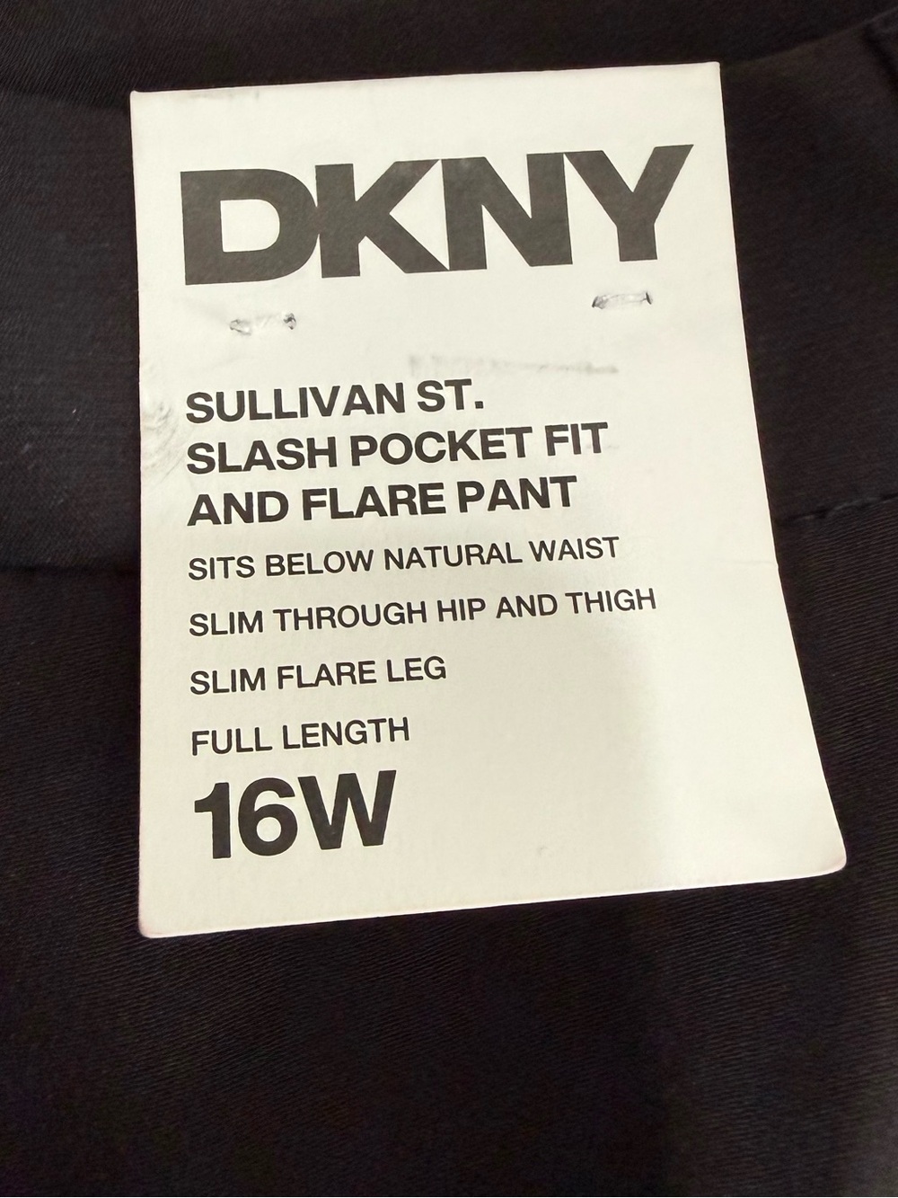 DKNY Sullivan St Fit & Flare Pants NWT Plus Size 16W Black Career Trouser - Picture 2 of 7